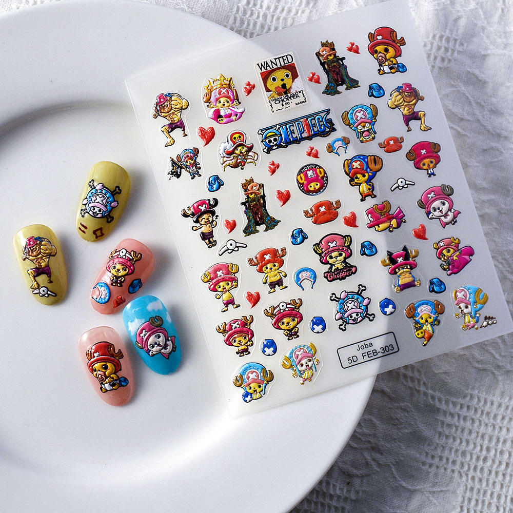 Nail Art Zoro One Piece - 1 個ワンピース漫画ネイルステッカーネイルパーツ日本アニメネイルアートデコレーションアニメルフィゾロ 5D ステッカーネイルチャーム