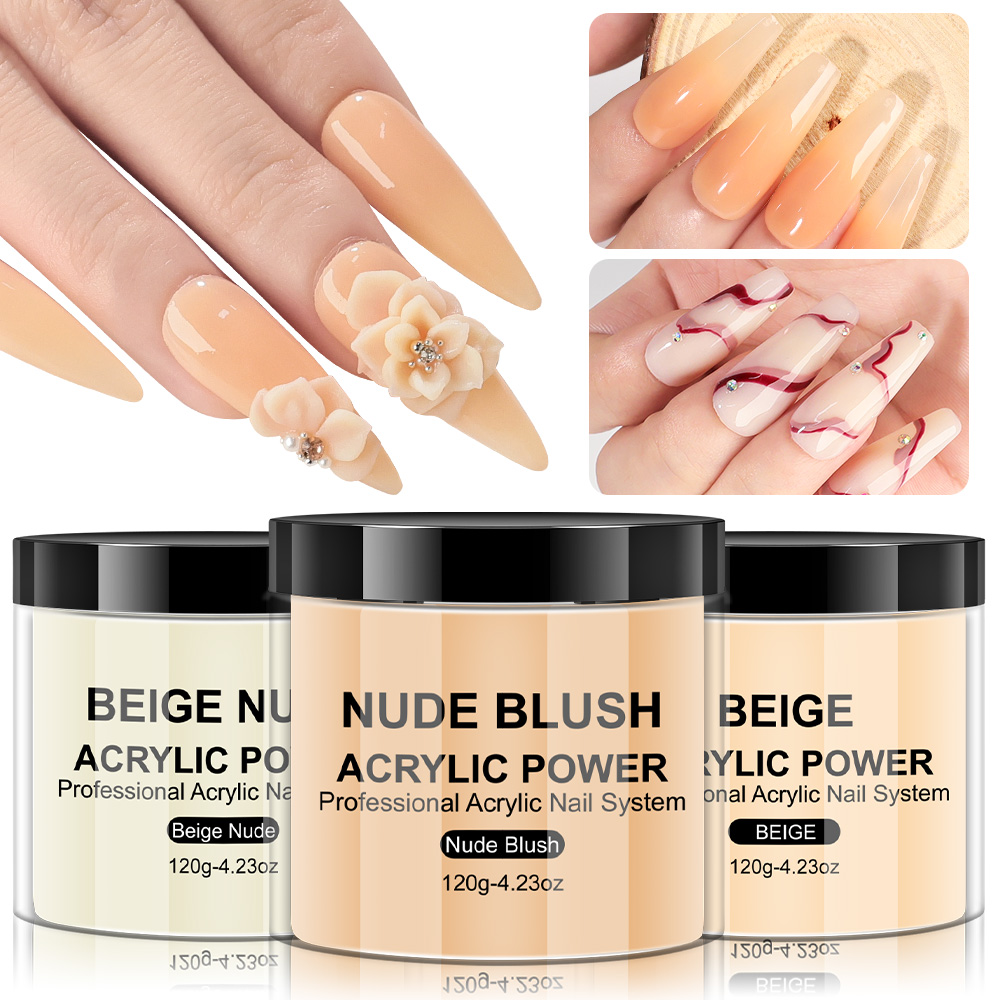 Acrylic Powder Clear - LIMEGIRL 120 グラム大容量アクリルパウダークリアホワイトピンクプロフェッショナルネイルアクリルポリマー爪エクステンションクイックビルド