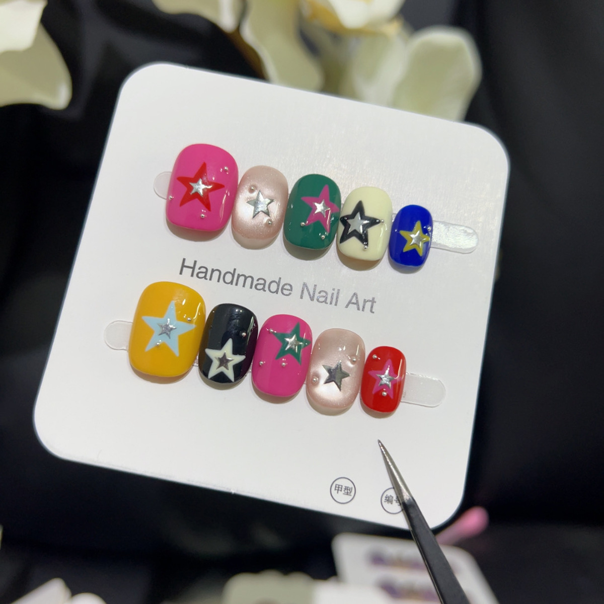 10枚入り グリッター キャットアイ ショート スクエア ラ - Nail Art Y2K のレビューと価格