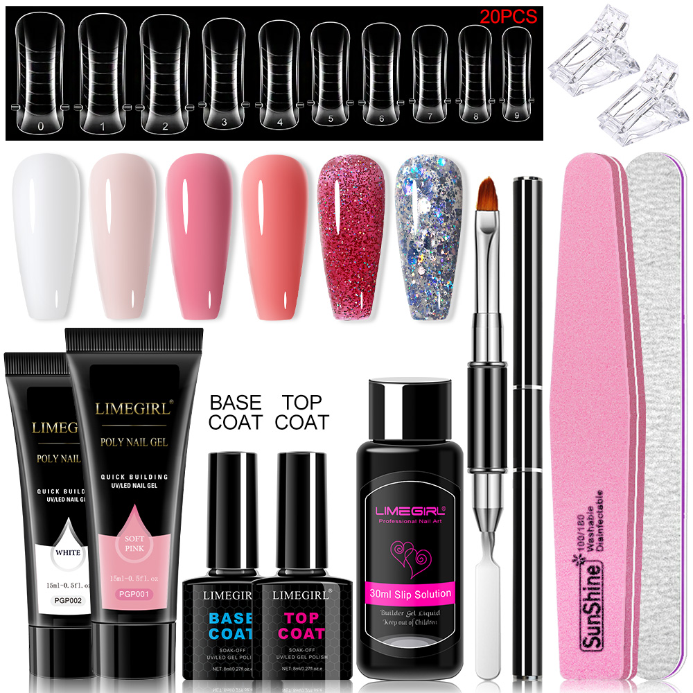 エクステンションネイル用ポリネイルジェルセット、長持ち、自然 - Nail Art Ombre のレビューと価格