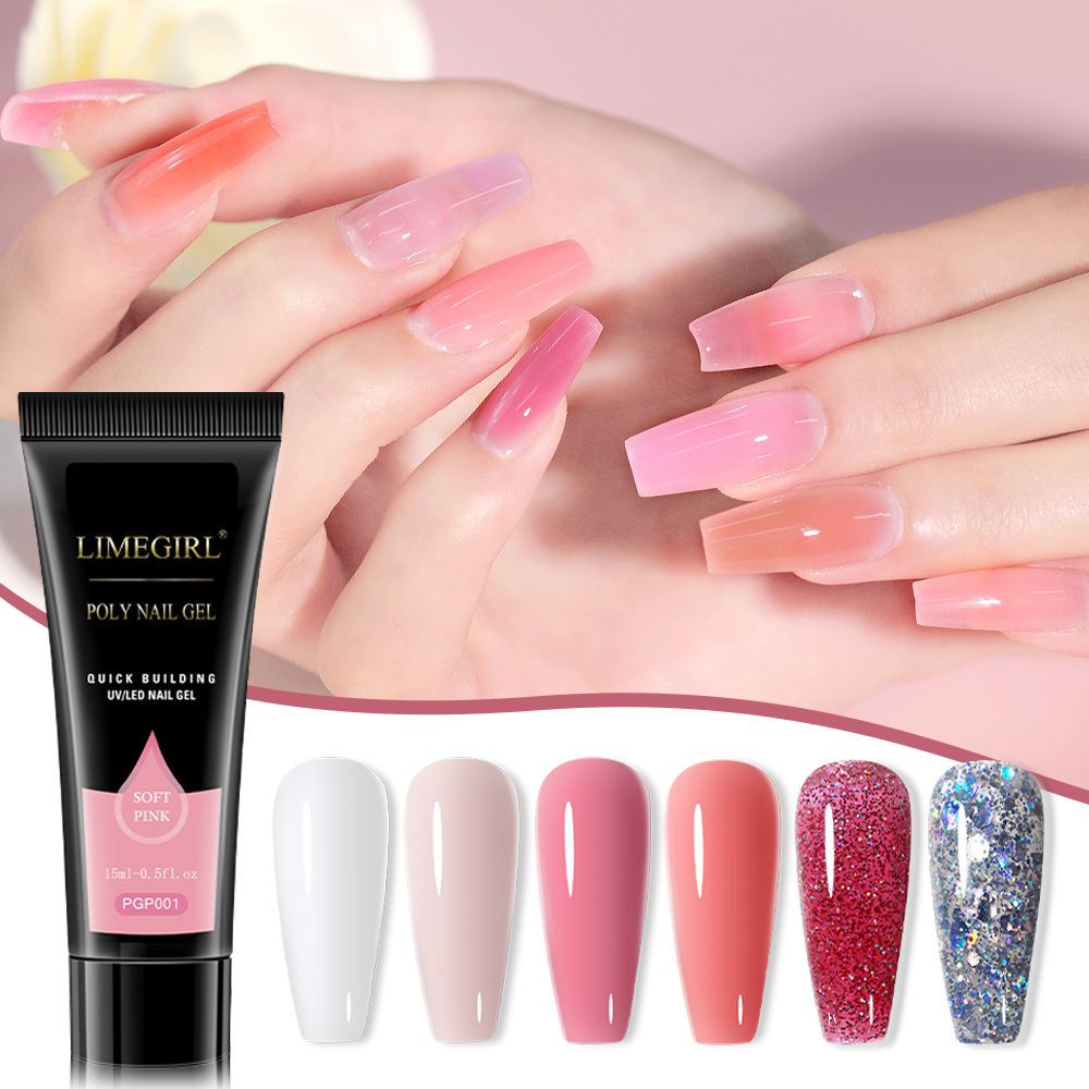 エクステンションネイル用ポリネイルジェルセット、長持ち、自然 - Nail Art Ombre のレビューと価格