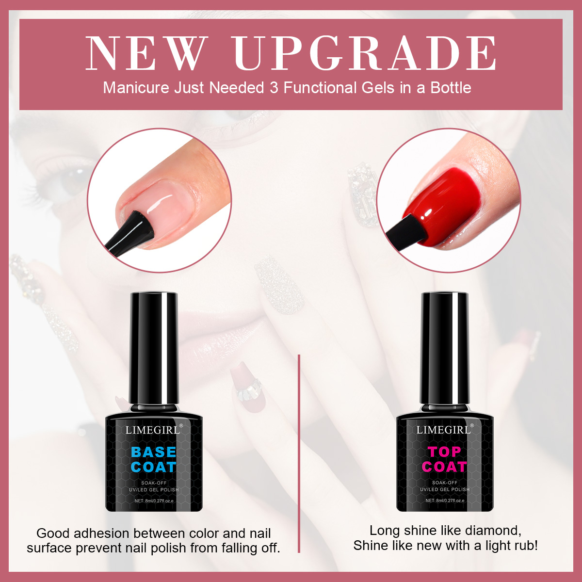 エクステンションネイル用ポリネイルジェルセット、長持ち、自然 - Nail Art Ombre のレビューと価格