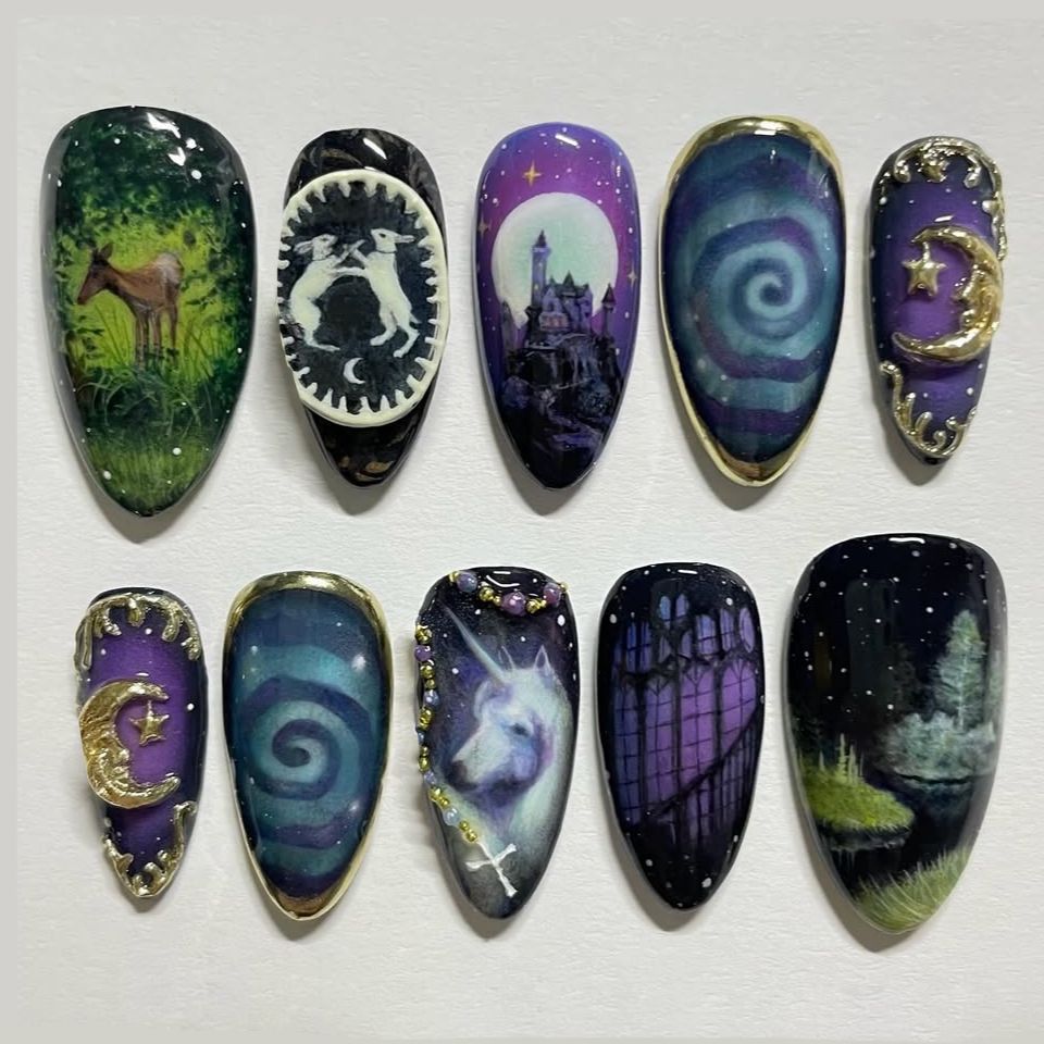 24枚入り ヴィンテージ カントリースタイル つけ爪 キュー - Nail Art Y2K のレビューと価格