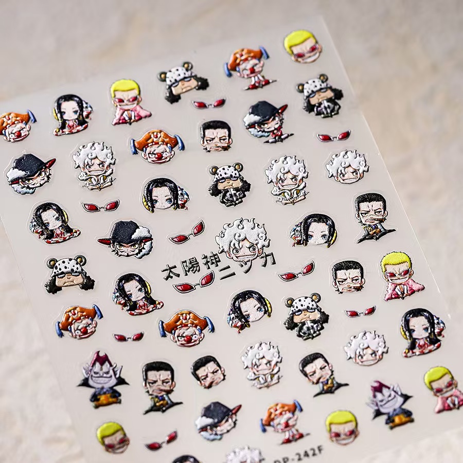 1 個 5D ワンピースネイルステッカー麦わら海賊団自己粘着 - Nail Art Zoro One Piece のレビューと価格