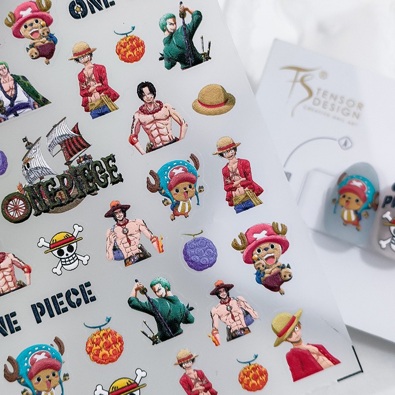 1 個 5D ワンピースネイルステッカー麦わら海賊団自己粘着 - Nail Art Zoro One Piece のレビューと価格