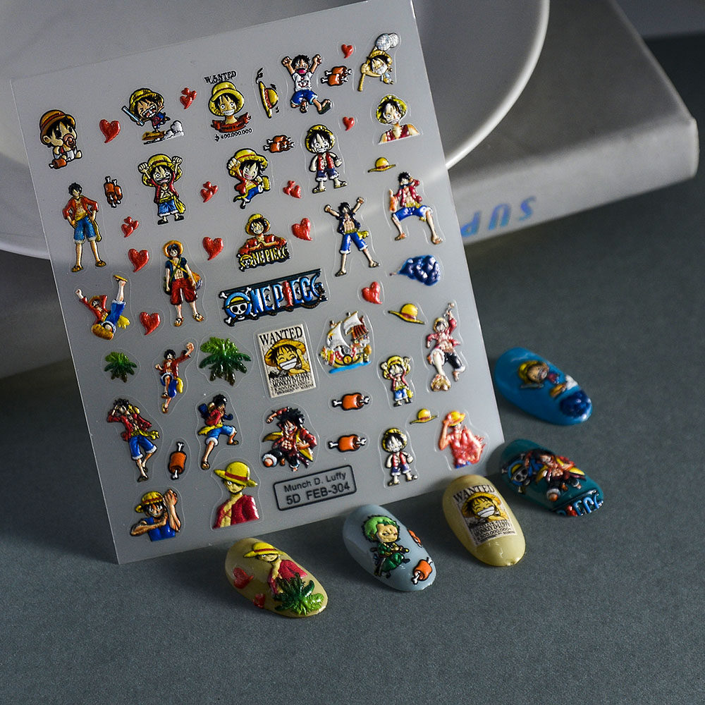 1 個 5D ポータブルワンピースネイルステッカーゾロ麦わら - Nail Art Zoro One Piece のレビューと価格