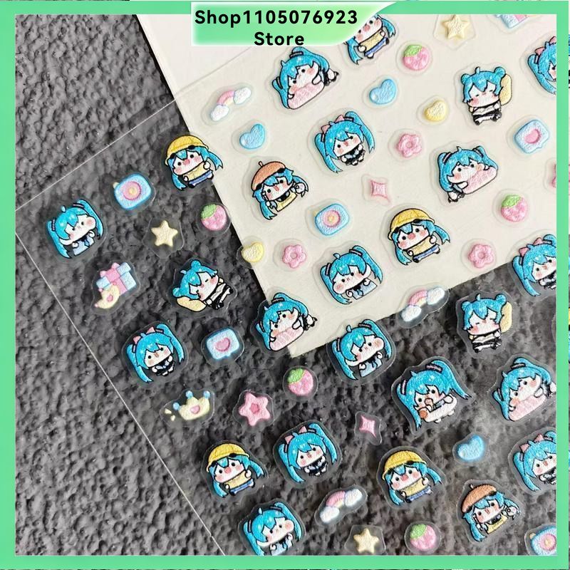 かわいい漫画の初音ミクネイルステッカー、バーチャルシンガーD - Nail Art Motif のレビューと価格
