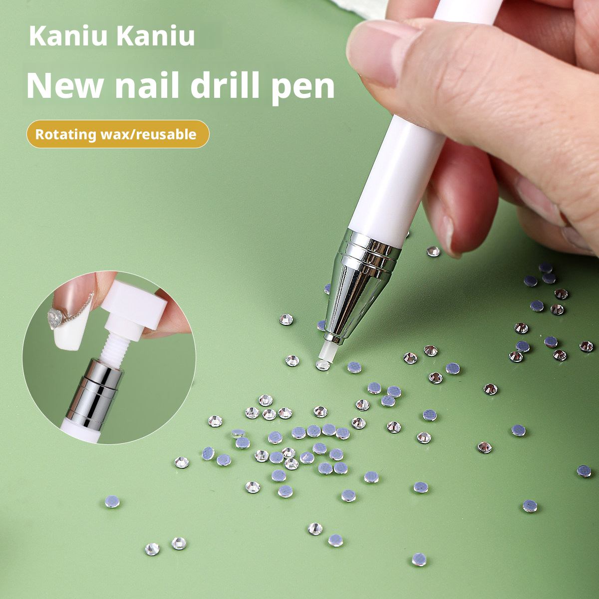 カニウ ネイルアート ラインストーンペン ネイル表面 ダイヤ - Nail Art Motif のレビューと価格