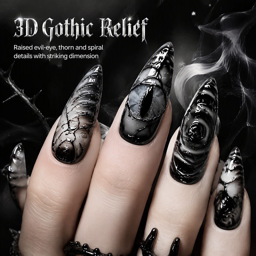 スティレットゴシックプレスオンネイル30枚入り 光沢アクリル - Nail Art Y2K のレビューと価格