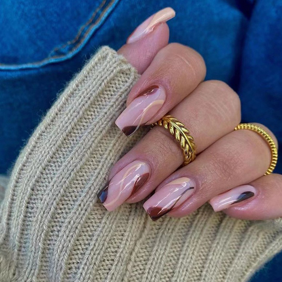 女性・女の子向けY2Kグラデーションブルーパープルブラウン幾 - Nail Art Y2K のレビューと価格